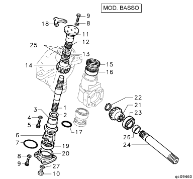 00011957 ΠΗΝΕΙΟ  ΕΜ.ΤΡΟΧΟΥ GOLDONI Q85 // John Deere: Milenio Q-85. No6 FG0011957 J.DEERE  FG0066113 13DENTI ORIGINAL NR6 00066113