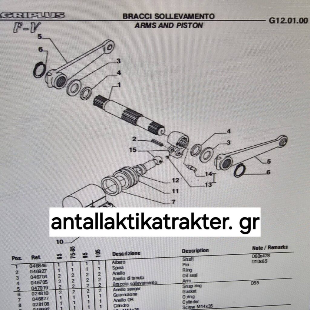 ER047019 ΜΠΡΑΤΣΟ ΥΔΡΑΥΛΙΚΩΝ CARRARO AGRIPLUS F-V- JOHN DEERE 5500N CA047019- CLAAS NECTIS