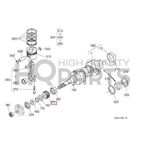 Kubota γρανάζι στρόφαλου L3250 15471-24110