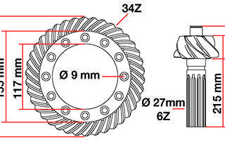 BEVEL COUPLE .10-34  - 3428947M91 ΠΗΝΙΟ ΚΟΡΩΝΑ LANDINI ΚΟΡΩΝΑ ΠΗΝΙΟ ΕΜΠΡΟΣΘΙΟY ΔΙΑΦΟΡΙΚΟΥ MF 374-394 LANDINI 85L10/34 ΔΟΝΤΙΑ ΙΤΑΛΙΚΗΣ ΚΑΤΑΣΚΕΥΗΣ M.FERGUSON 394