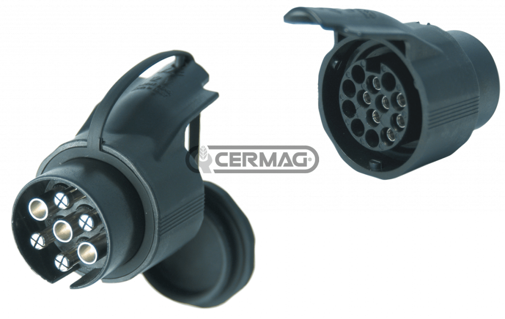 MICRO ADAPTER FROM 7-PIN PLUG TO 13 PIN 12V SOCKET WITH COVER  ΑΝΤΑΠΤΟΡΑΣ ΑΠΟ 7 PIN ΣΕ 13