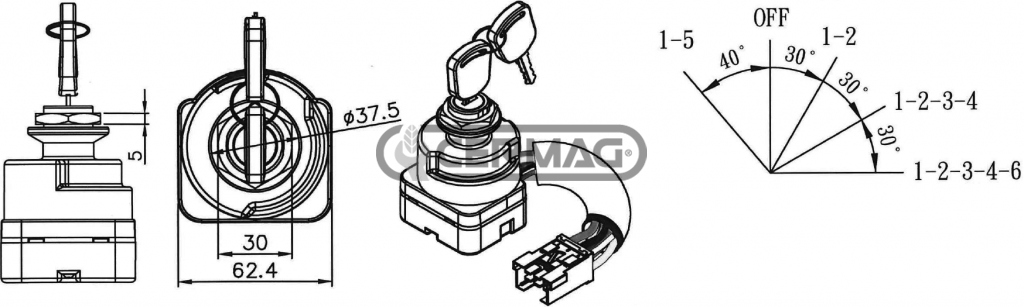 ΔΙΑΚΟΠΤΗΣ ΜΙΖΑΣ FORD 5640 NEW HOLLAND TM-TS-T6030- M100-115-135 81864288