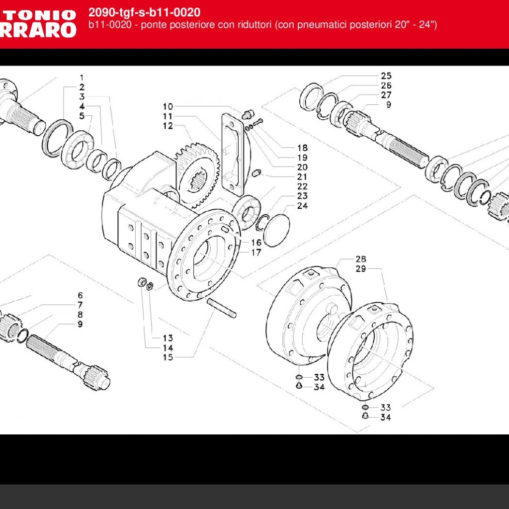 47210035 ΤΣΙΜΟΥΧΑ ΟΠΙΣΘΙΟΥ ΤΡΟΧΟΥ ΑΚΡΑΞΟΝΙΟΥ Antonio carraro TGF-TRG 105X125X16 COBI