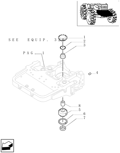 5177035 (TN75F) - ORCHARD TRACTOR (5/98-10/01) (1.21.1/ 1[02]) - FRONT AXLE SUPPORT (4WD) New Holland ΔΑΚΤΥΛΙΔΙ NEW HOLLAND NR 8