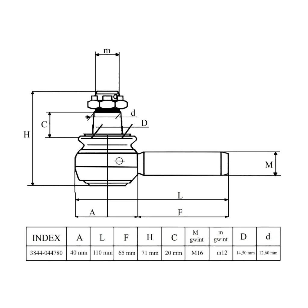 38440-44780 ΑΚΡΟΜΠΑΡΟ ΑΡΙΣΤΕΡΟ L4200  16X1.5(12.5-14.6)