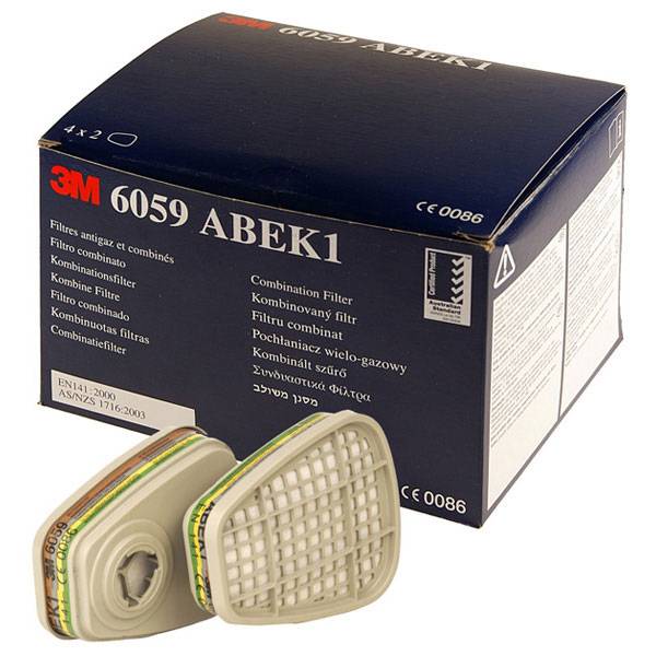3Μ 6059 Φίλτρα Προστασίας Οργανικών Ατμών AΒΕΚ1 (ζεύγος)