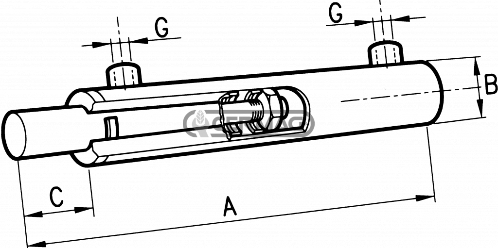 ΜΠΟΥΚΑΛΑ ΥΔΡΑΥΛΙΚΟΥ ΔΙΠΛΗΣ ΚΑΤΕΥΘΥΝΣΕΩΣ  MADE IN ITALY 60X35X600
