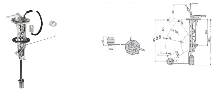 02050416 ΦΛΩΤΕΡ GOLDONI STARCAR TRANSCAR ,FUEL LEVEL INDICATOR GOLDONI